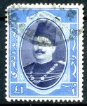 Египет 1923-1924 гг. • SC# 103 • £1 • король Фуад I • концовка серии • стандарт • Used VG ( кат.- $ 28 )