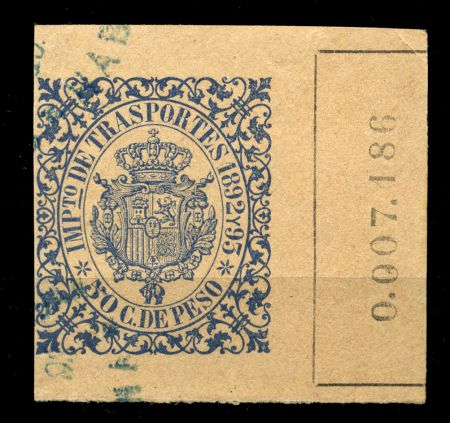 Пуэрто-Рико 1892 г. • 50 c. • для оплаты пошлины • фискальный выпуск • Used F-VF