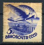 СССР 1934 г. • Сол# 449 • 5 коп. • Авиапочта • самолет над страной • с в.з. • MNH F-