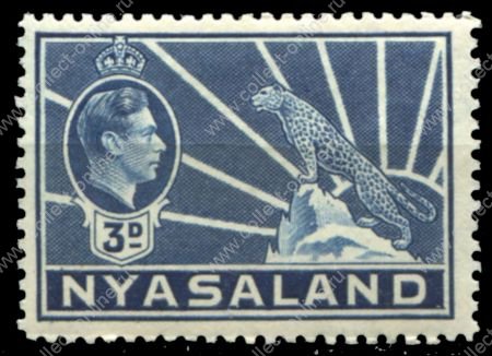Ньясаленд 1938-1944 гг. • GB# 134 • 3 d. • Георг VI • осн. выпуск • MH OG VF