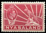Ньясаленд 1938-1944 гг. • GB# 133a • 2 d. • Георг VI • осн. выпуск • MH OG VF