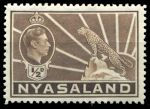 Ньясаленд 1938-1944 гг. • GB# 130a • ½ d. • Георг VI • осн. выпуск • MH OG VF