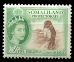 Сомалиленд 1953-1958 гг. • Gb# 147 • 5 sh. • Елизавета II основной выпуск • орел • MH OG VF ( кат. - £35- )