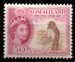 Сомалиленд 1953-1958 гг. • Gb# 143 • 50 c. • Елизавета II основной выпуск • орел • MH OG VF ( кат. - £7- )