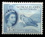 Сомалиленд 1953-1958 гг. • Gb# 142 • 35 c. • Елизавета II основной выпуск • сомалийский голубь • MH OG VF ( кат. - £6- )