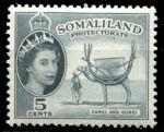 Сомалиленд 1953-1958 гг. • Gb# 137 • 5 c. • Елизавета II основной выпуск • верблюд-грузовик • MH OG VF