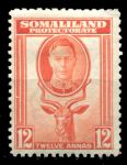 Сомалиленд 1938 г. • Gb# 100 • 12 a. • Георг VI основной выпуск • овца • MH OG VF ( кат. - £16- )
