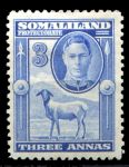 Сомалиленд 1938 г. • Gb# 96 • 3 a. • Георг VI основной выпуск • овца • MH OG VF ( кат. - £16- )