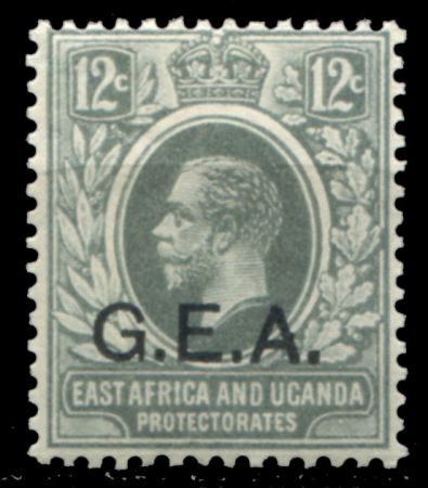 Танганьика 1917-1921 гг. • Gb# 50 • 12 c. • Георг VI • надп. "G.E.A." • стандарт • MH OG VF