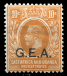 Танганьика 1917-1921 гг. • Gb# 49 • 10 c. • Георг VI • надп. "G.E.A." • стандарт • MH OG VF