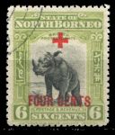 Северное Борнео 1918 г. • Gb# 240 • 6 + 4 c. • надп. доп. номинала для Красного Креста • благотворительный выпуск • Used VF ( кат. - £13 )