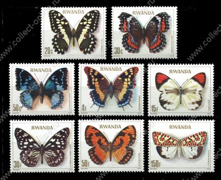 Руанда 1979 г. SC# 905-12 • 0.2 - 150 fr. • Бабочки • MNH OG XF • полн. серия ( кат.- $15 )