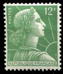 Франция 1955-1959 гг. • SC# 752 • 12 fr. • Марианна • стандарт • MH OG VF ( кат. - $3- )