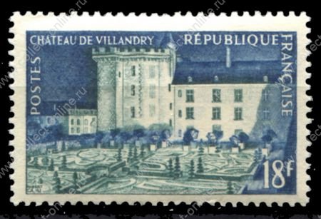Франция 1954 г. SC# 729 • 18 fr. • Достопримечательности Франции • Шато Вилландри • MH OG VF ( кат.- 5$- )