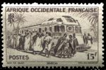 Французская Западная Африка 1947 г. • Iv# 40 • 15 fr. • осн. выпуск • дизель-поезд • MH OG VF