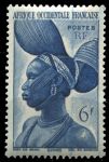 Французская Западная Африка 1947 г. • Iv# 38 • 6 fr. • осн. выпуск • гвинейская девушка • MH OG VF