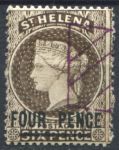 Святой Елены о-в 1884 - 1894 гг. • Gb# 43c • 4 d. • Королева Виктория • надпечатка нов. номинала • Used(ФГ)/* XF ( кат.- £20 )