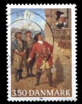 Дания 1990 г. SC# 928 • 3.50 kr. • 300 лет со дня рождения адмирала Педера Турденшёльда • картина "Адмирал" • Used XF
