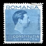 Румыния 1938 г. SC# 474 • 10 L. • Новая конституция • Кароль II (концовка) • Used VF