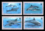 Ниуэ 1993 г. Gb# 651-4 • Дельфины (выпуск WWF) • MNH OG • полн. серия ( кат.- £15 )