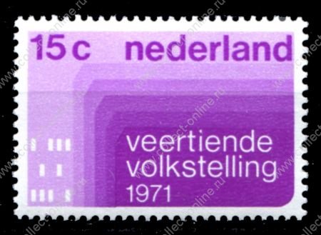 Нидерланды 1971 г. SC# 487 • 15 c. • 14-я национальная перепись населения • MNH OG XF