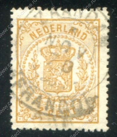 Нидерланды 1869-1871 гг. • SC# 21 • 2 c. • герб королевства • стандарт • Used VF ( кат. - $15 )