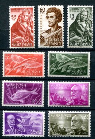 Испанские колонии • набор 9 старых марок • MH OG VF
