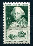 Франция 1949 г. • Mi# 838 • 15+5 fr. • День почтовой марки • Этьен Шоизель • MH OG VF