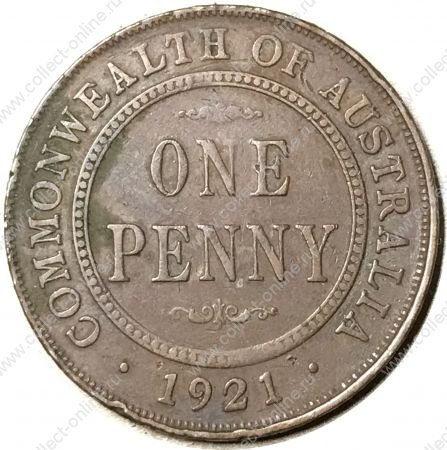 Австралия 1923 г. • KM# 23 • 1 пенни • Георг V • регулярный выпуск • VF+ ( кат.- $6+ )