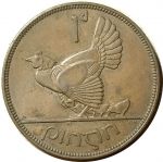Ирландия 1937 г. • KM# 3 • 1 пенни • арфа • курица • регулярный выпуск • AU ( кат. - $35 )