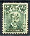 Родезия 1913-1922 гг. • Gb# 187 • ½ d. • выпуск "Адмирал" • перф. - 14 • стандарт • MH OG VF ( кат. - £11 )