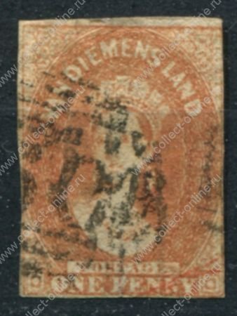 Австралия • Тасмания 1857-1869 гг. • Gb# 27 • 1 d. • Королева Виктория • стандарт • Used VF ( кат.- £ 35 )