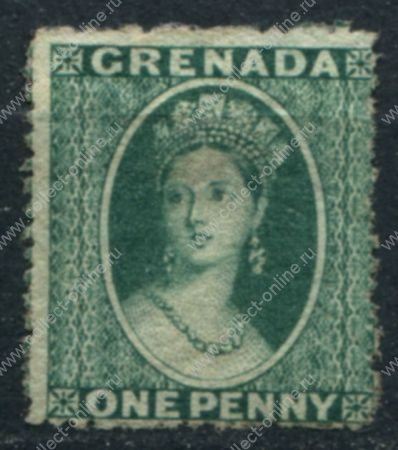 Гренада 1861-1862 гг. • Gb# 2 • 1 d. • Королева Виктория • стандарт • MNG VF ( кат.- £50- )