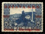 Югославия • Босния и Герцеговина 1918 г. • SC# 1L5 • 25 h. • надпечатка на марке 1910 г. • вид на город • MH OG VF
