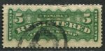 Канада 1875-1878 гг. • SC# F2 • 5 c. • зелён. • для зарегистрированных отправлений • Used F- ( кат.- $6 )