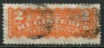 Канада 1875-1878 гг. • SC# F1a • 2 c. • красно-оранж. • для зарегистрированных отправлений • Used F- ( кат.- $15 )