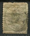 Дания 1864-1868 гг. • Sс# 15 • 16 s. • Королевская эмблема • оливк. • Used ( кат. - $175 )