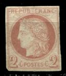 Франция 1870-1871 гг. • Sc# 39(Mi# 37a) • 2 c. • Церера • стандарт • MH OG(100%) F-VF ( кат.- $275 )