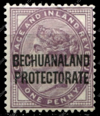 Бечуаналенд 1897-1902 гг. • Gb# 61 • 1 d. • надпечатка на марке Великобритании • стандарт • MH OG VF ( кат.- £4 )