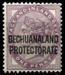 Бечуаналенд 1897-1902 гг. • Gb# 61 • 1 d. • надпечатка на марке Великобритании • стандарт • MH OG VF ( кат.- £4 )