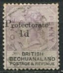 Бечуаналенд 1888 г. • Gb# 41 • 1 на 1 d. • королева Виктория (надп. "Protectorete" и нов. номинал) • стандарт • Used VF ( кат. - £15 )