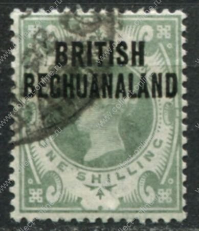 Бечуаналенд 1891-1904 гг. • Gb# 37 • 1 sh. • Королева Виктория • надпечатка на марке Великобритании • стандарт • Used VF ( кат.- £ 16 )