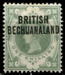 Бечуаналенд 1891-1904 гг. • Gb# 37 • 1 sh. • Королева Виктория • надпечатка на марке Великобритании • стандарт • MH OG VF ( кат.- £15 )