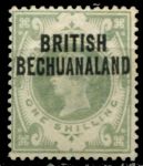 Бечуаналенд 1891-1904 гг. • Gb# 37 • 1 sh. • Королева Виктория • надпечатка на марке Великобритании • стандарт • MH OG VF ( кат.- £15 )