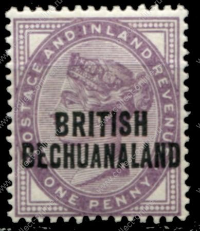 Бечуаналенд 1891-1904 гг. • Gb# 33 • 1 d. • надпечатка на марке Великобритании • стандарт • MH OG VF ( кат.- £ 7 )