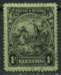 Барбадос 1925-1935 гг. • Gb# 237 • 1 sh. • основной выпуск • "Правь Британия" • перф. 14 • Used VF ( кат.- £8 )