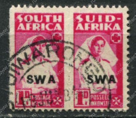 Юго-западная Африка 1943-1944 гг. • Gb# 124 • 1 d. • военный выпуск (малый размер) • медсестра • Used VF ( кат.- £ 7,5 )