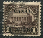 Зона Панамского канала 1924-1925 гг. • SC# 81 • $1 c. • надпечатка на марке США • Мемориал Линкольна • Used F-VF ( кат. - $95 )