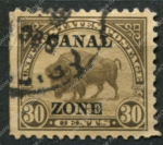 Зона Панамского канала 1924-1925 гг. • SC# 79 • 30 c. • надпечатка на марке США • бизон • Used F-VF ( кат. - $20 )