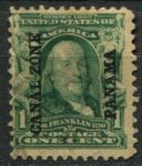 Зона Панамского канала 1904 г. • SC# 4 • 1 c. • надпечатка на марке США • Бенджамин Франклин • Used F-VF ( кат. - $22.5 )